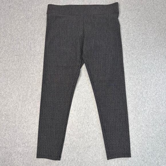 Loft Houndstooth Leggings Womens Black/White Pants Large High Waist Office Work - Picture 1 of 9